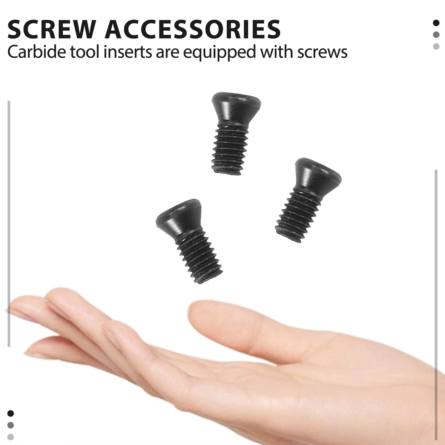 Набор режущих пластин из карбида вольфрама для токарного станка по дереву 3 шт.