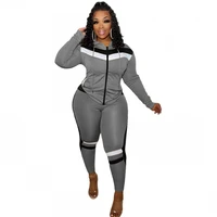 tracksuit outfits black long sleeve hooded jacket casual pants two piece set african long pants set slim sports womens spring