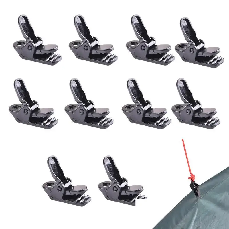 

10Pcs Tent Tarp Clip Anchor Outdoor Clamp Jaw Grip Camp Gripper Tighten Snap Awning Canopy Tool Canvas Kit Tent Accessory