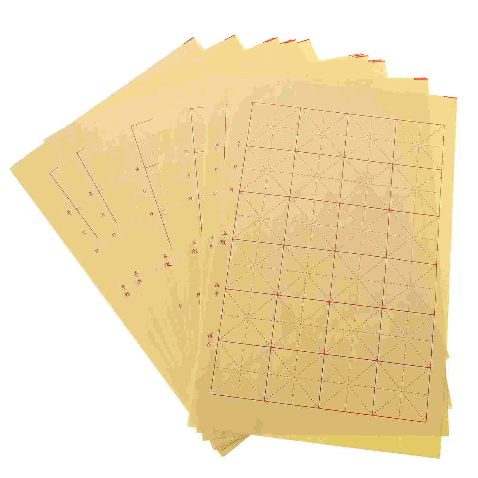 

Paper Calligraphy Chinese Rice Grid Writting Xuan Practice Sheets Sumi Handmade Japanese Red Blank Wrappers Glassine Decoupage