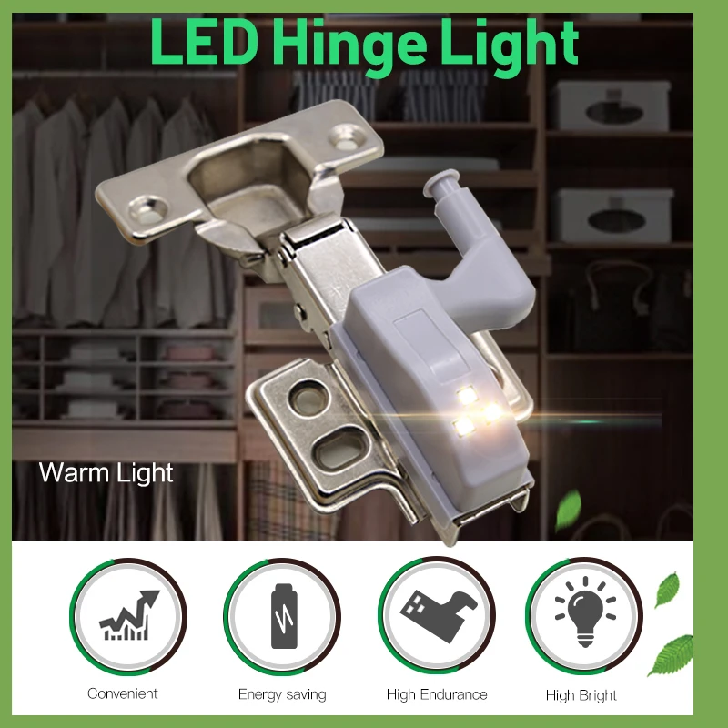 

Closet Light Universal Smart Lamp Sensor Light Cabinet Inner Hinge Night light for Kitchen Wardrobe Cupboard Include Battery