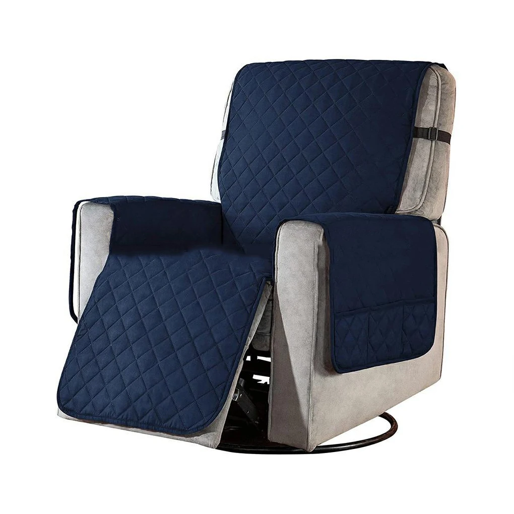 

Deck Chair Slipcover Portable Scratchproof Solid Color Replacement Home Living Room Recliner Protector Dark Grey S