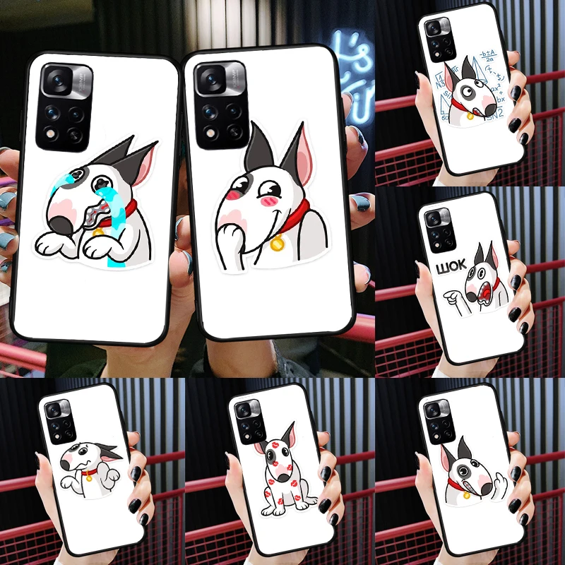 

Bull Terrier Dog Puppies Funny Case For Redmi Note 9 10 Pro Cover For Redmi Note 11 Pro 7 8 10S 11S 9A 9C K50 K40 Gaming
