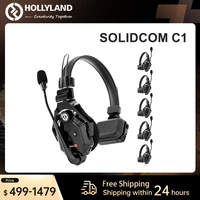 hollyland solidcom c1 official wireless headset intercom system 9 person full duplex 1000ft team communication headset