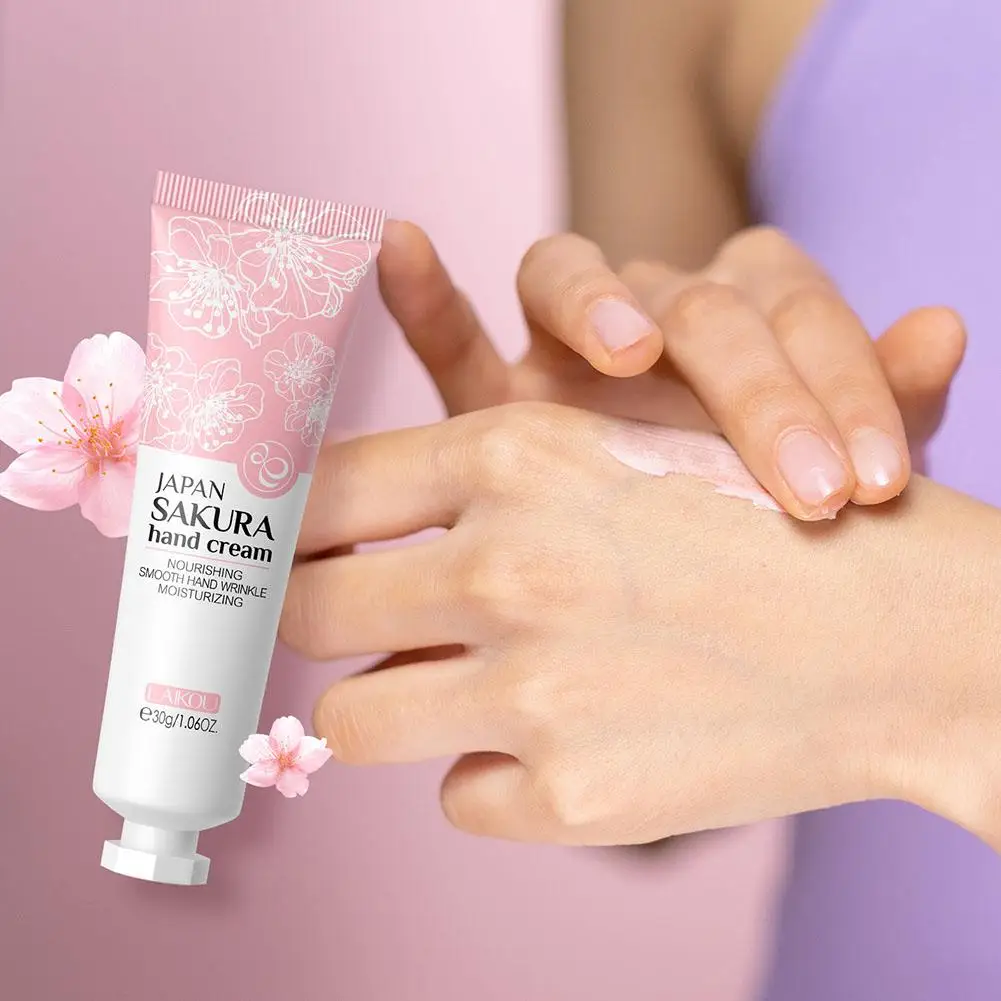 Laikou 4-цветный крем для рук Sakura увлажняющий против растрескивания уход за кожей