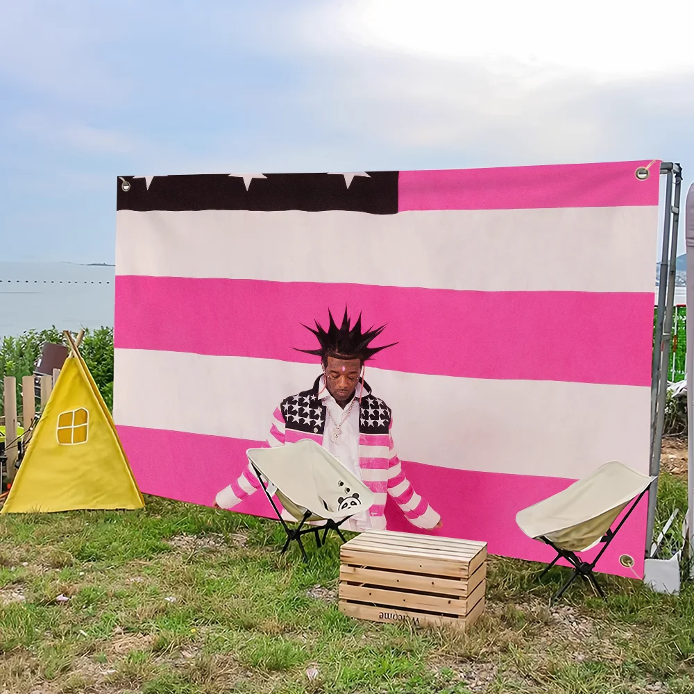 flag Atake uzi For Picnic Party Art Home Eternal Tape Pink Lil Decoration Outdoor Camping Rapper Banner