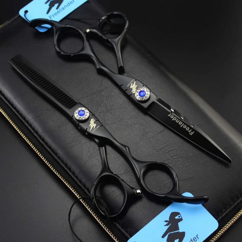 6.0 Inch Black Barber Hairdressing Scissors Cutting Shears Thinning Scissors Professional Hair Scissors Tijeras Peluquero