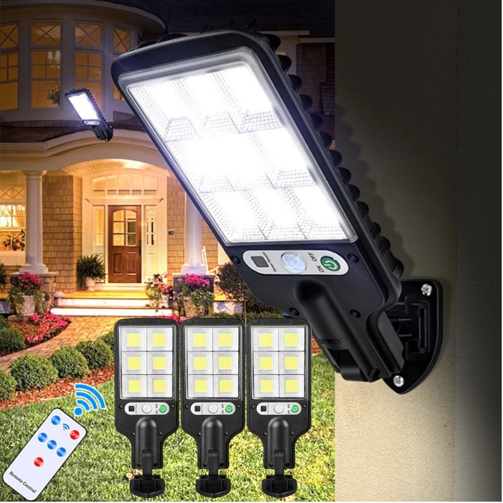 

LED Solar Street Lights Outdoor Solar Lamp Waterproof Motion Sensor Security Lighting with 3 Light Mode for Garden Patio