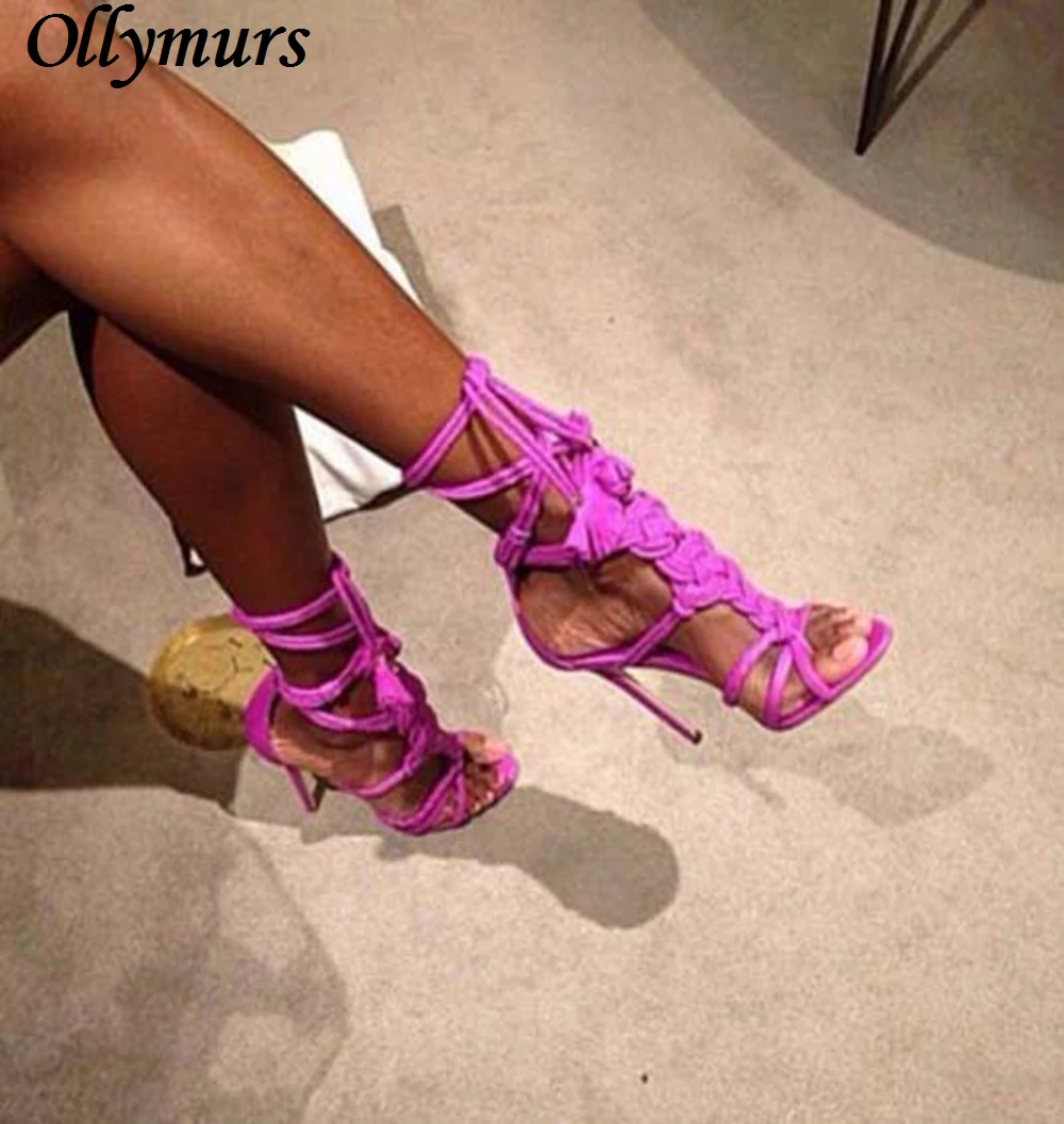 

Solid Color Rope Tape Tassel Chinese Knot Sexy Roman Sandals Sexy sandals