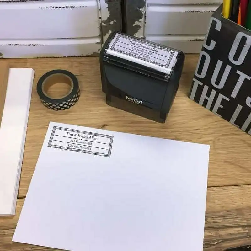 

Rectangular Self-Inking Rubber Stamp - The Allen
