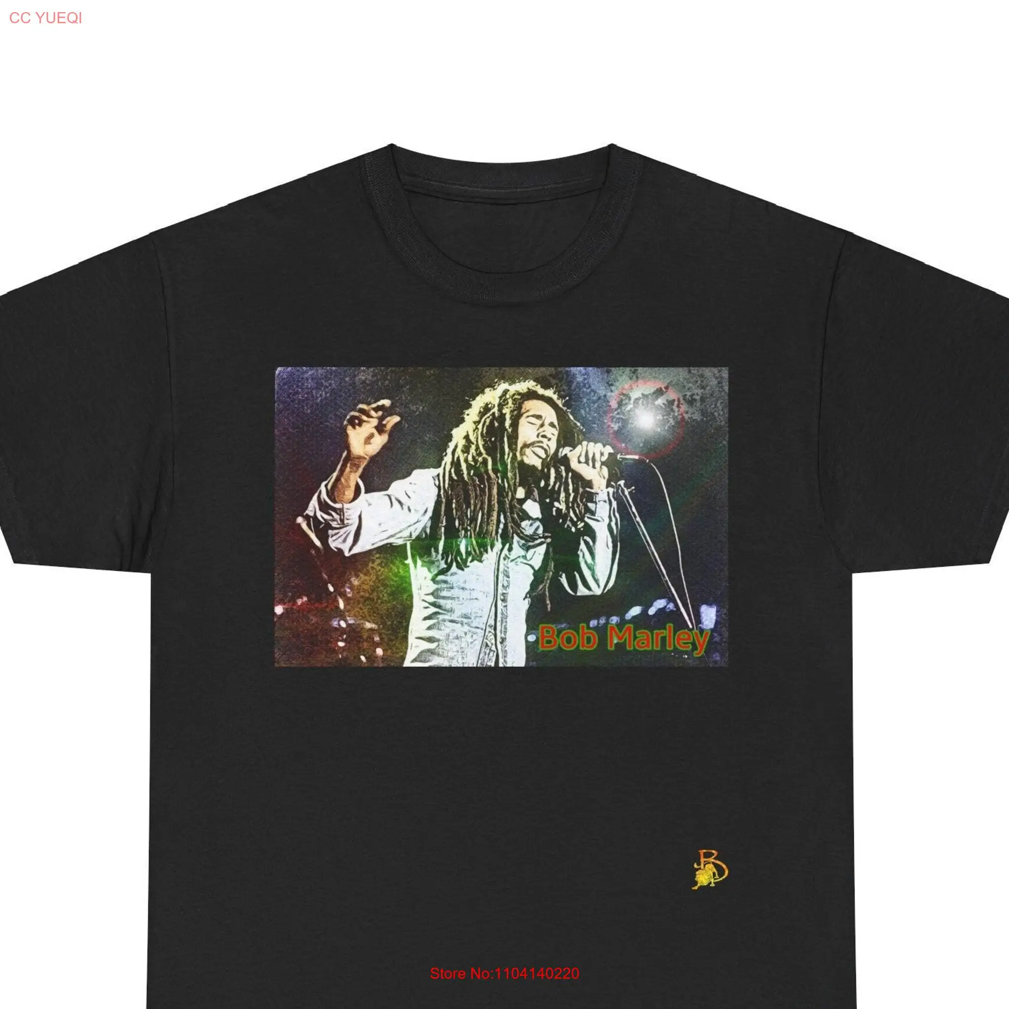 Тяжелая хлопковая футболка с длинным или коротким рукавом для концерта Боб Марли