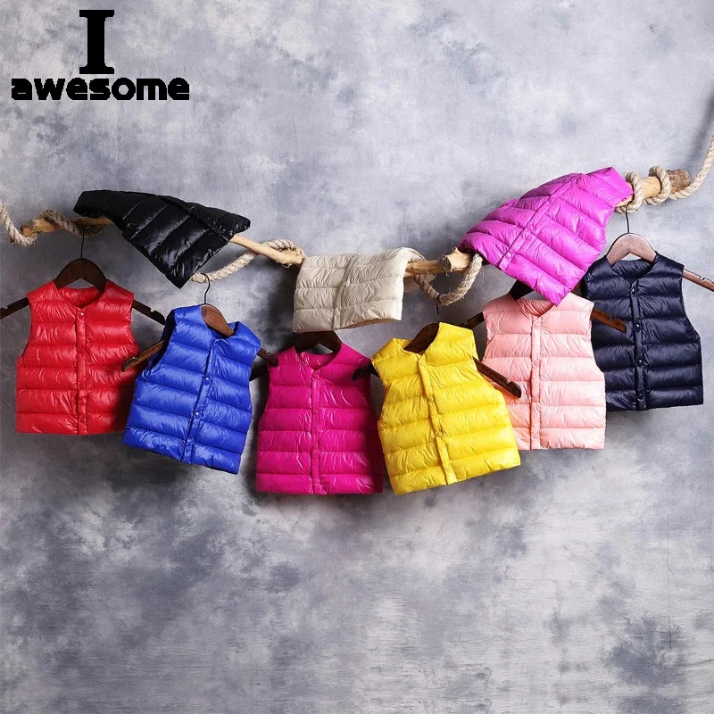 Купи Kids Vest for Boys Solid Round Collar Soft Warm Down Vest Girl Sleeveless Children Winter Waistcoat Kids Winter Clothes Vest за 36 рублей в магазине AliExpress