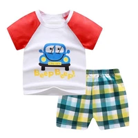 1 set baby t shirt shorts two piece suit children underwear suit cotton cartoon printed short sleeved