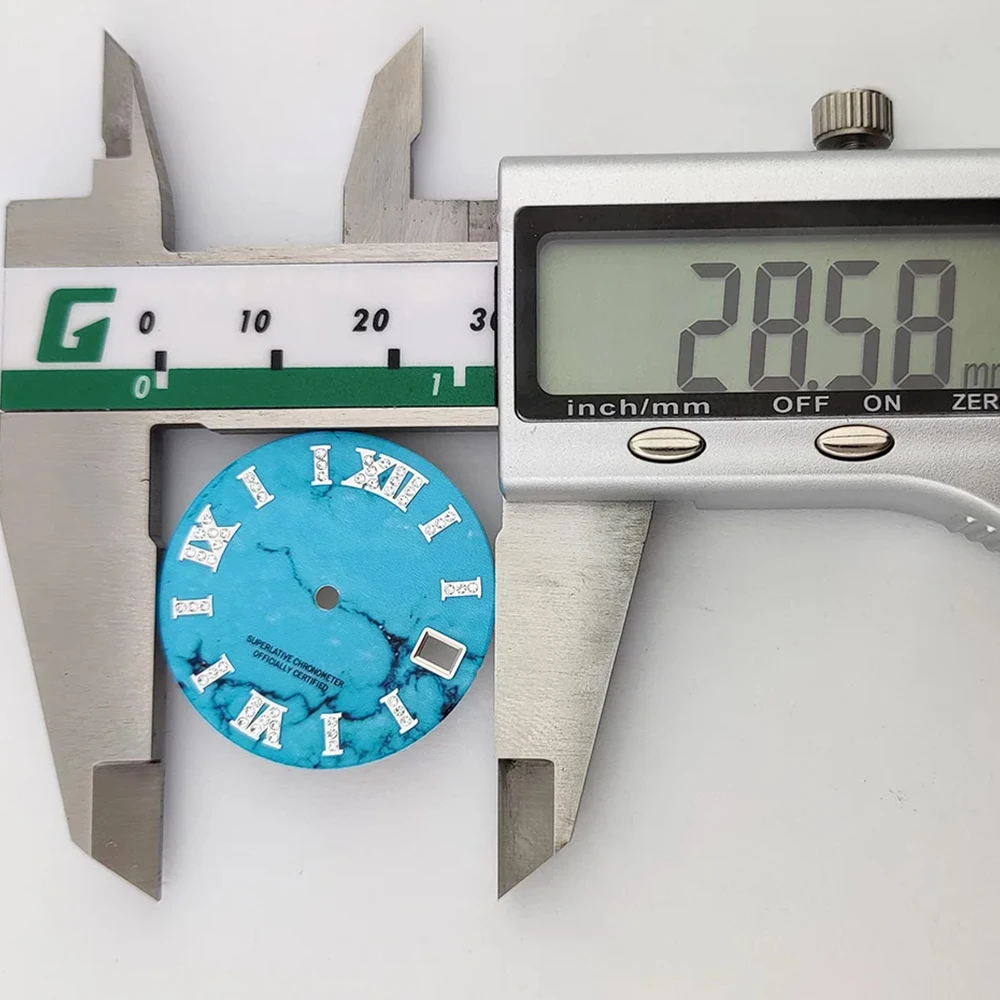 Индивидуальный логотип циферблат 28 5 мм с драгоценными камнями NH35 из