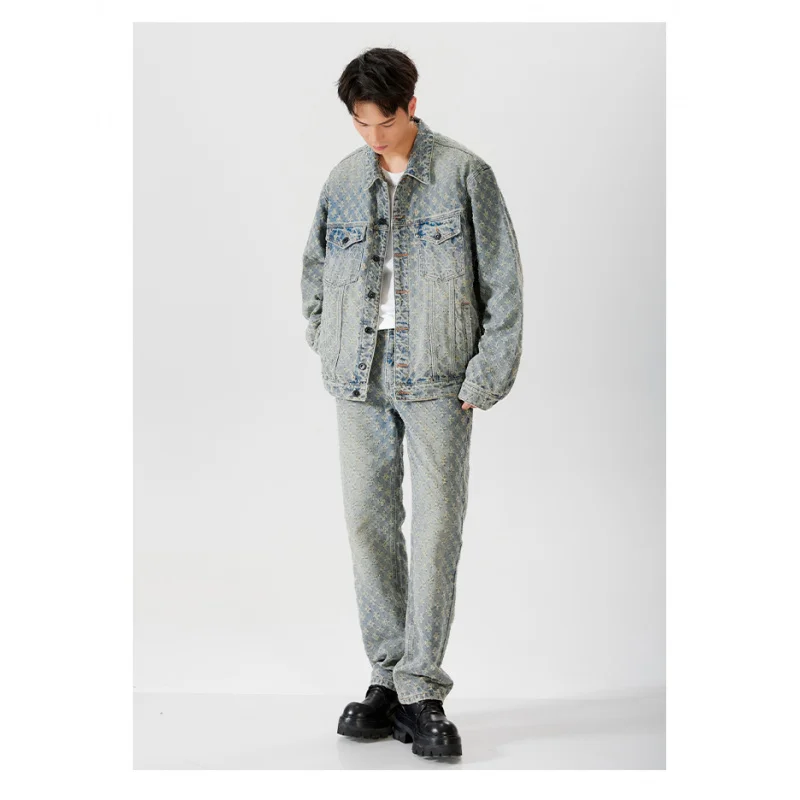 Уличная мода 2024 модная брендовая Новая Винтажная джинсовая куртка с принтом