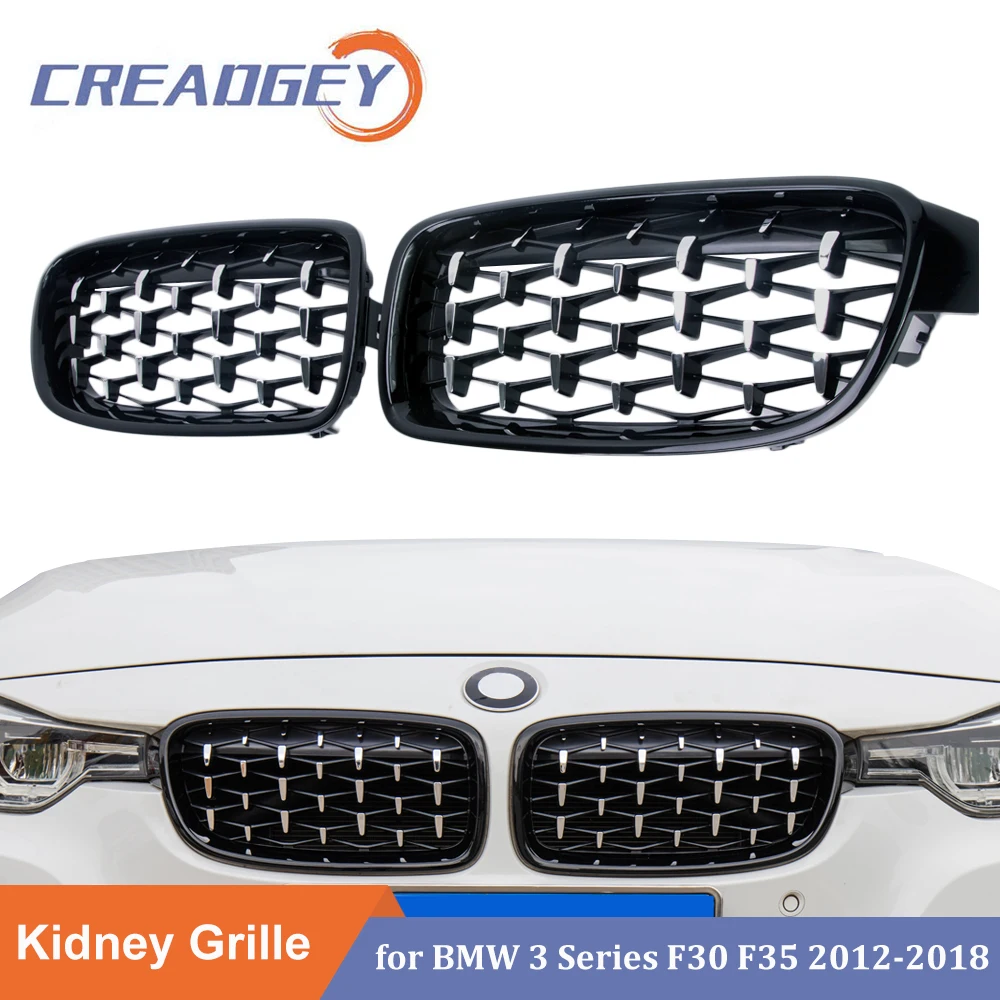 Передняя хромированная Алмазная решетка для BMW 3 серии F30 F35 F31 2012-2019, высококачественные решетки из АБС-пластика в стиле метеорита