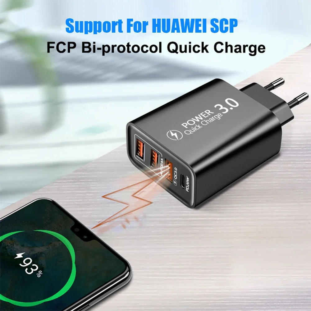 Зарядное устройство для телефона 5A 30 Вт быстрая зарядка 3 0 PD 20 настенное