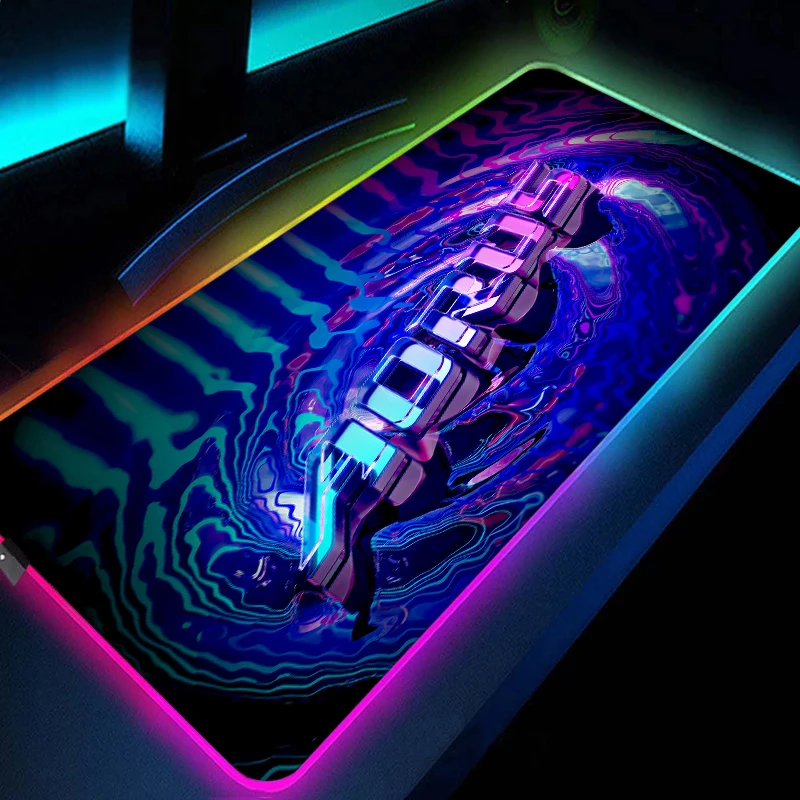 

Игровые аксессуары RGB, коврик для мыши, геймерский коврик с логотипом Aorus, Настольный коврик со светодиодной подсветкой в стиле аниме, большо...