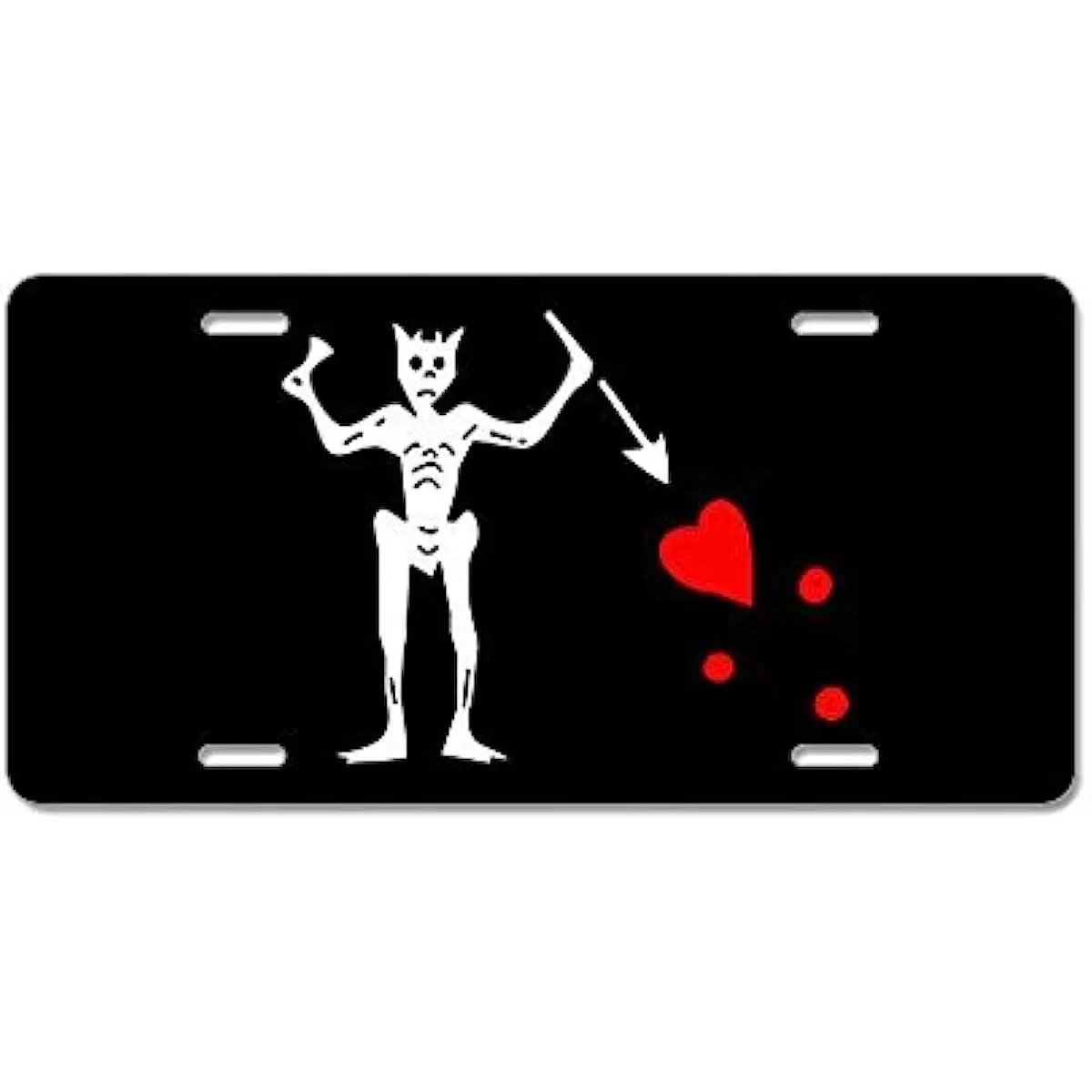 

Skull Heart Flag Aluminum License Plate Front License Plate Vanity Tag Car Accessories Decor for Men Women Car Plate 12x6 Inch