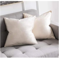 decorative velvet throw pillow cover soft pillowcase solid square cushion case for sofa bedroom car 4545cm cream white