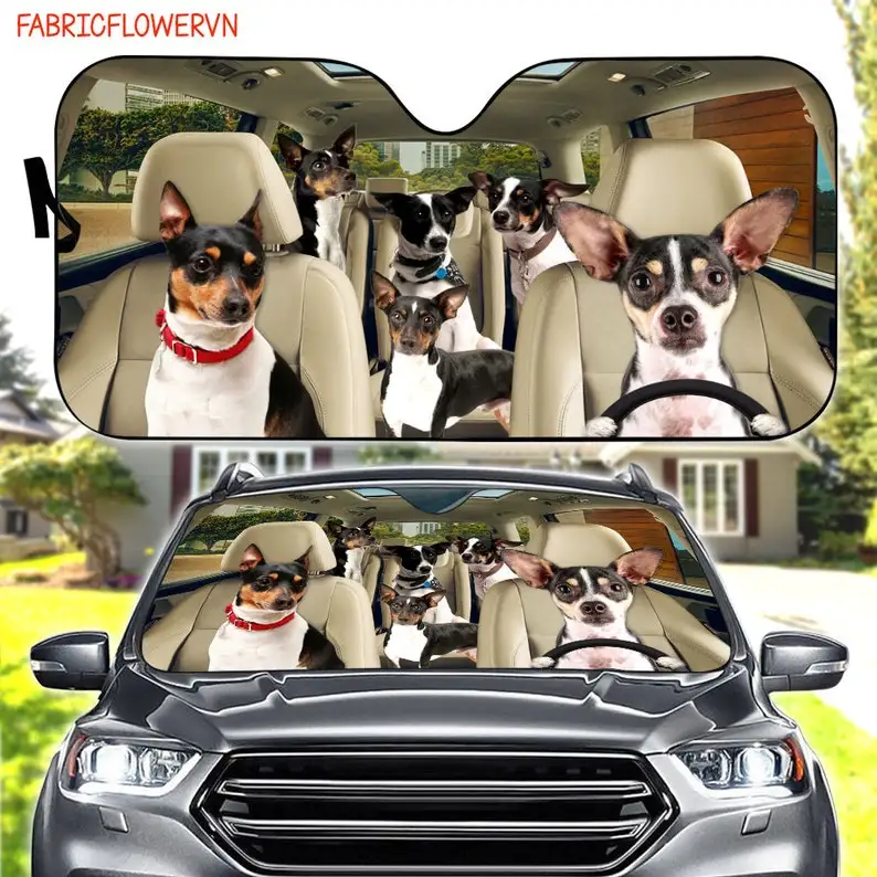 

Rat Terrier Car Sunshade, Rat Terrier Car Decoration, Dog Windshield, Dog Lovers Gift, Dog Car Sunshade, Gift For Mom, Gift For
