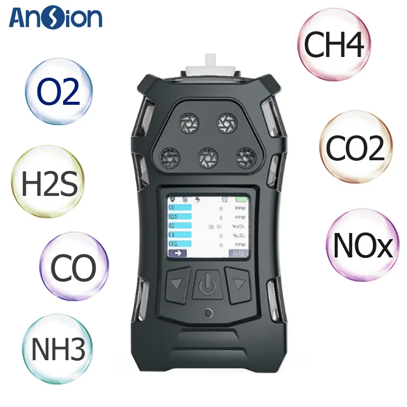 Портативный многогазовый детектор со встроенным насосом 4 в 1 Газовый Детектор LEL