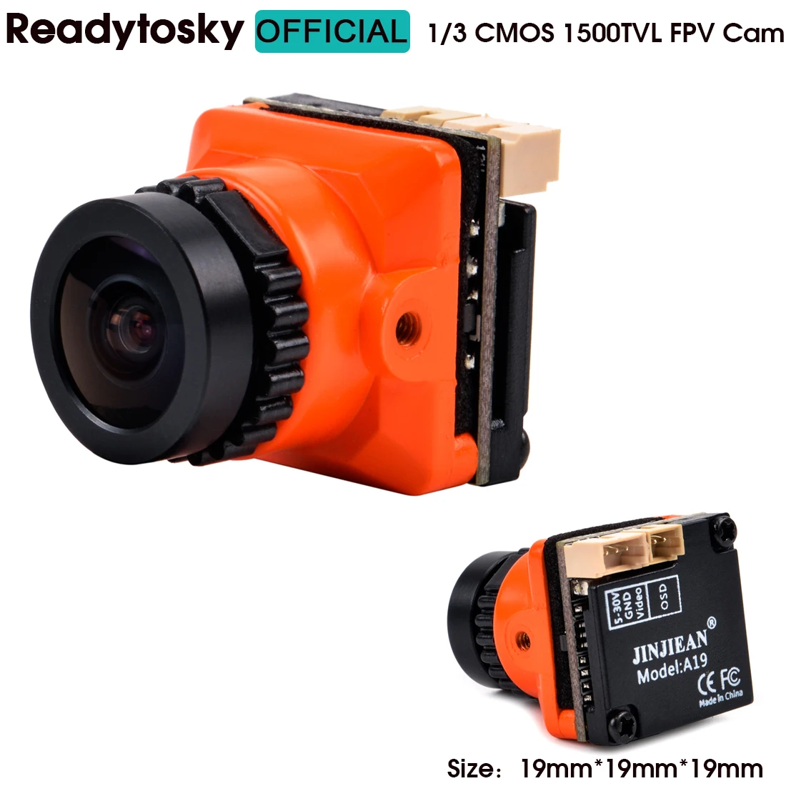 Новая 1/3 CMOS 1500TVL B19 Мини FPV камера 2,1 мм Мощность объектива 5в-30в PAL / NTSC с OSD внутренней регулируемой для RC FPV гоночного дрона