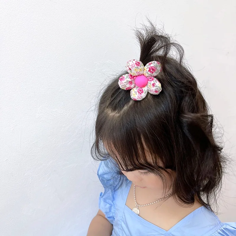 

Children Cute Flowers Hair Rope Rubber Band Elastic Hair Bands Girls Headwear Ponytail Scrunchie Kids Hair Accessories Ornaments