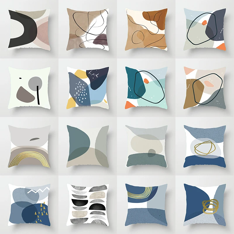 

Nordic style new abstract printing square pillow cover car sofa office chair cushion cover simple home decoration ornaments