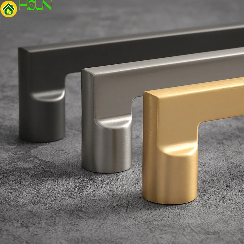 High end cabinet door handle modern simple wardrobe light luxury wind drawer single hole hardware small