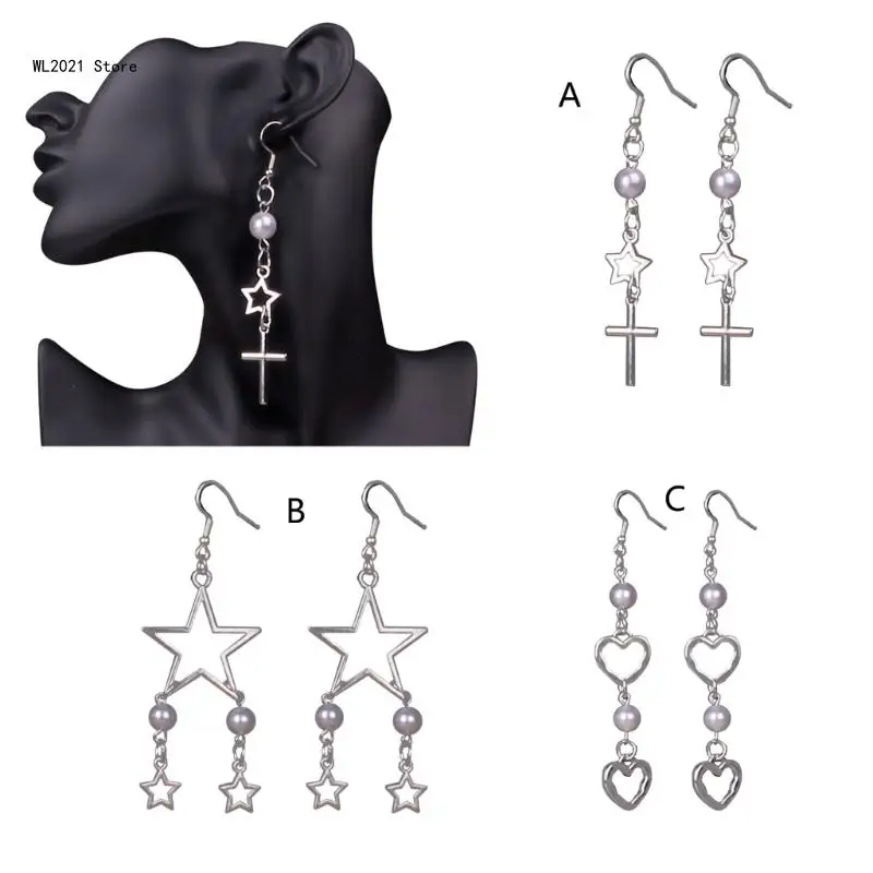 

1 Pair Star Ear Pendant Earrings Women Party Earrings Jewelry Gift Women Jewelry