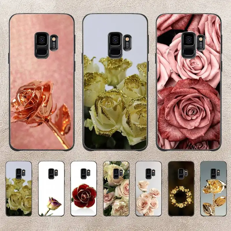 

Beautiful Gold Rose Phone Case For Samsung Note 8 9 10 20 Case For Note10Pro 10lite 20ultra M20 M31 Funda Case