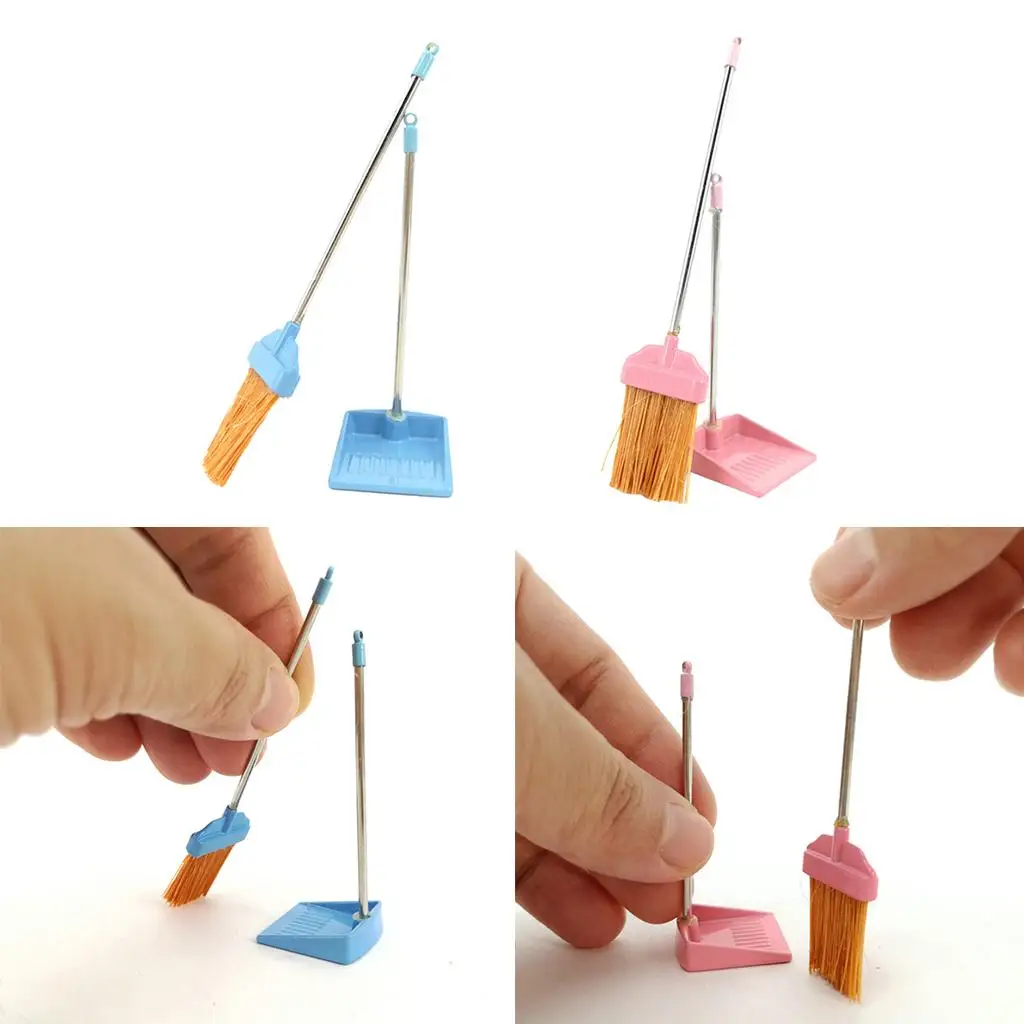 

Modern 1:12 Broom Dustpan Set for Dollhouse Furniture Study Room Accessories