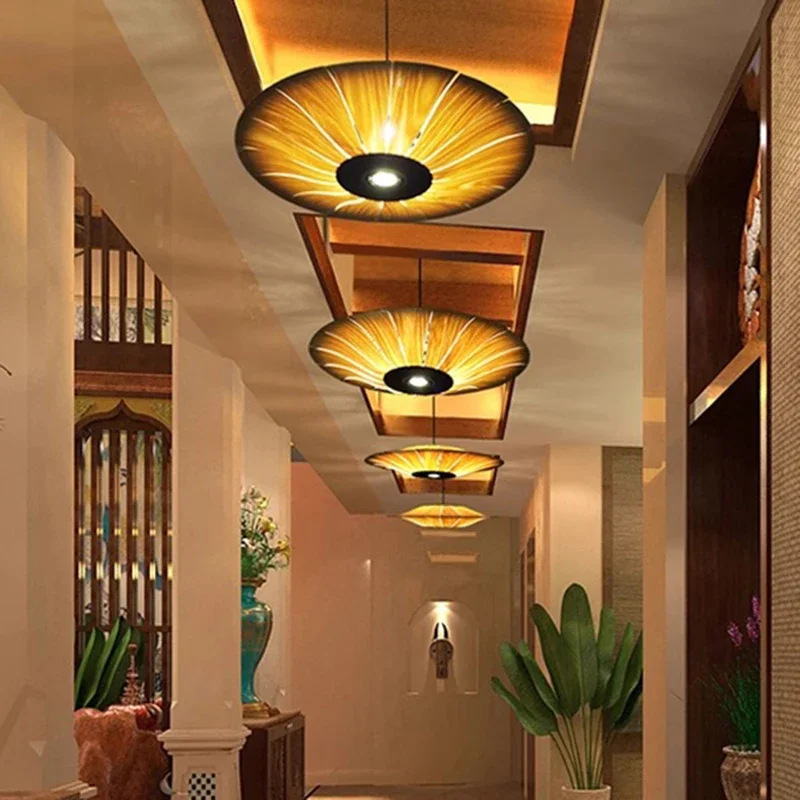 Японская ваби-саби люстра из древесной щепы ресторан выставочный зал украшение