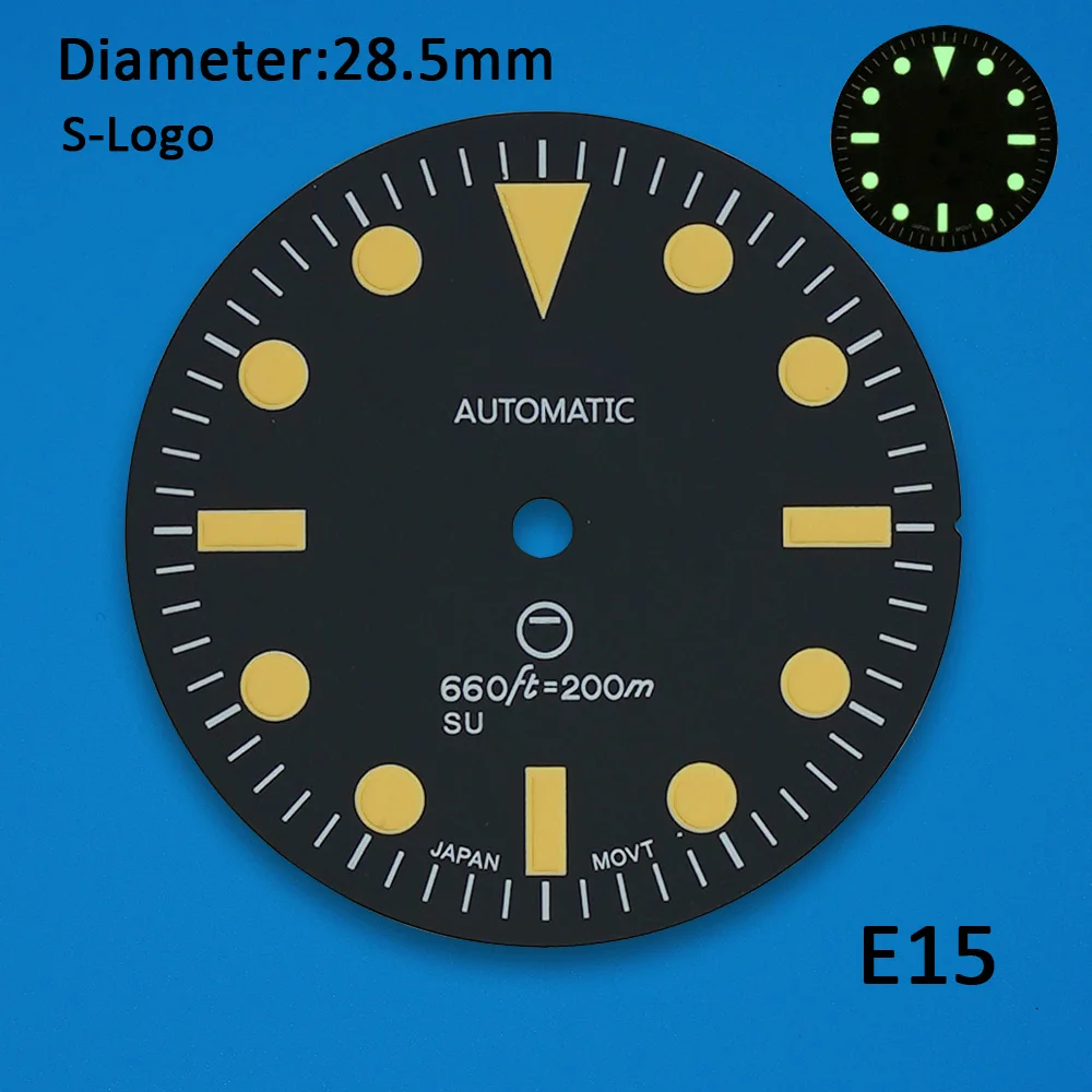 Циферблат 28 5 мм циферблат NH35 зеленый люминесцентный подходит для часов NH36 4R 7S