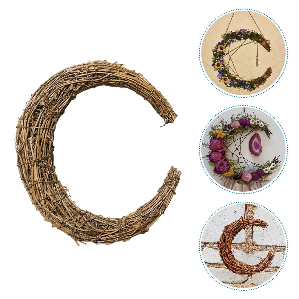 

Wreath Moon Rattan Grapevine Vine Diy Christmas Garland Natural Frame Door Ring Branch Twig Wreaths Wicker Hoop Shape Form Hoops