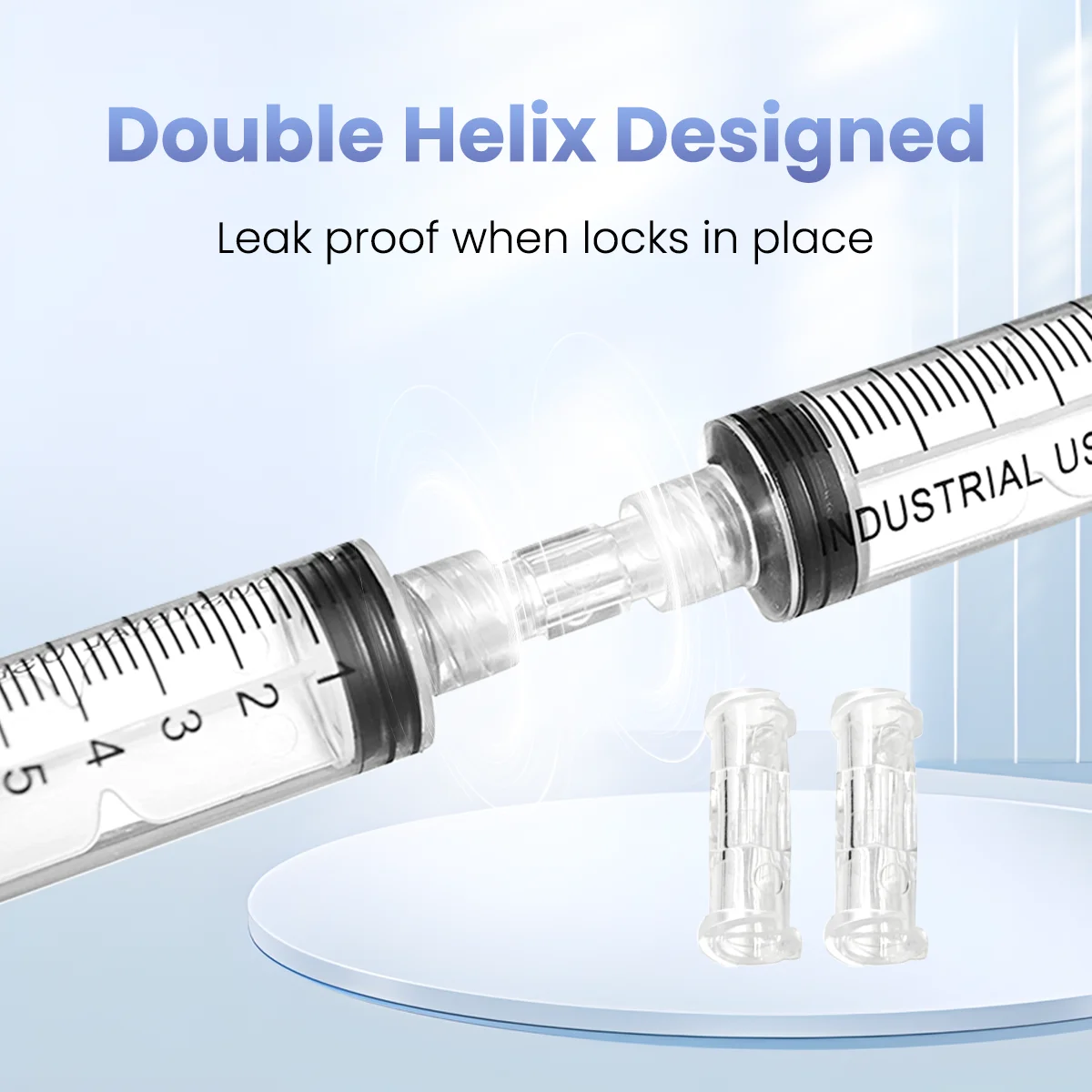 Фото Картридж MesoGun EZ, разъем для шприца Люэра, прозрачная муфта с двойной резьбой, полипропиленовый пластиковый одноразовый медицинский шприц №2