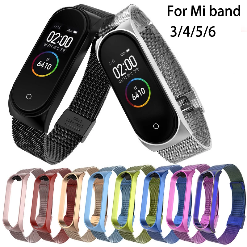 

Metal Watchband Strap for Xiaomi Mi Band 6 5 4 3 Stainless Steel Bracelet for Mi band 6 Correa Strap Smart watches accessories