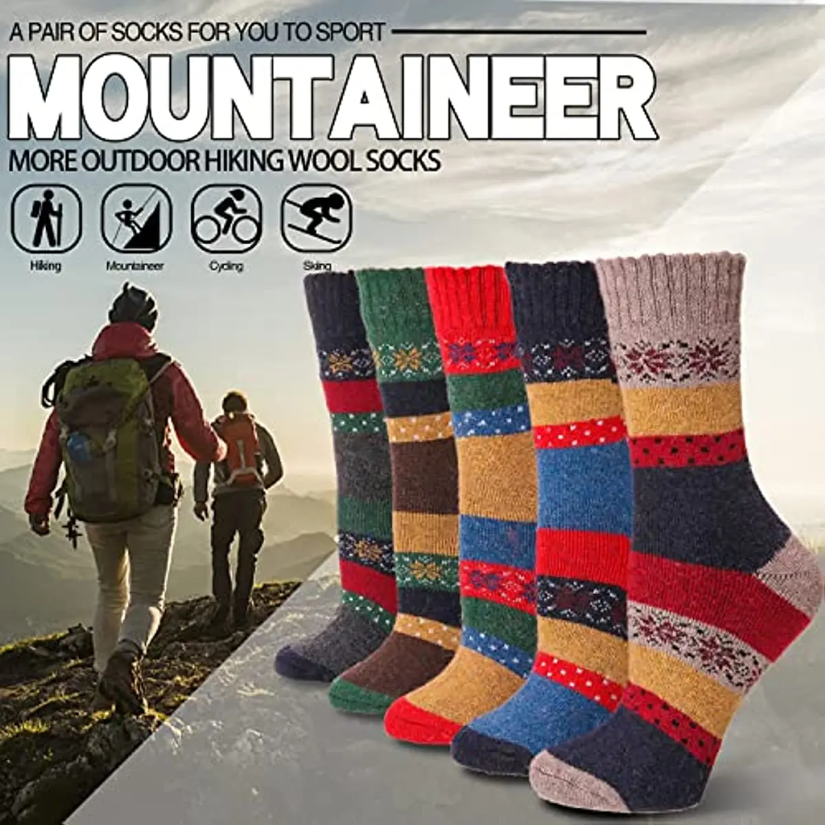 Womens Cotton Wool Hiking Socks Warm Thick Thermal Winter Boot Cozy Crew Cabin Ladies Soft Socks for Cold Weather Chinese Hosier