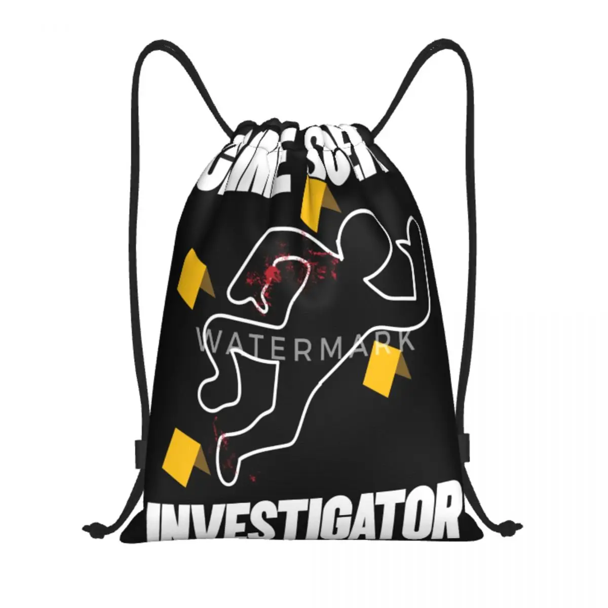 

CSI Themed Crime Scene Investigator Drawstring Bags,Backpack Retro Durable Travel Unisex Multi Style