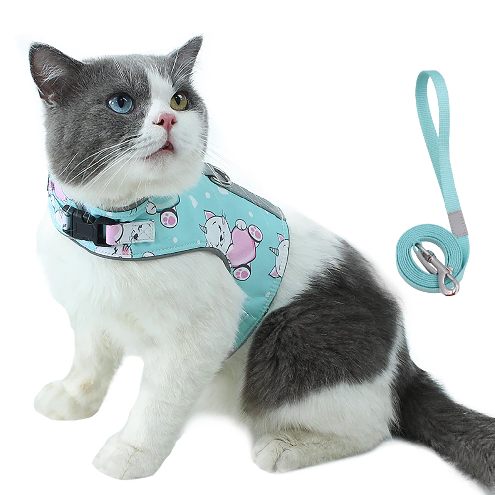 

Anti Break Off Walking Rope Accessories for Cats Personalized Pet Reflective Cat Chest Strap Harness Kitten Vest Style Pets Home