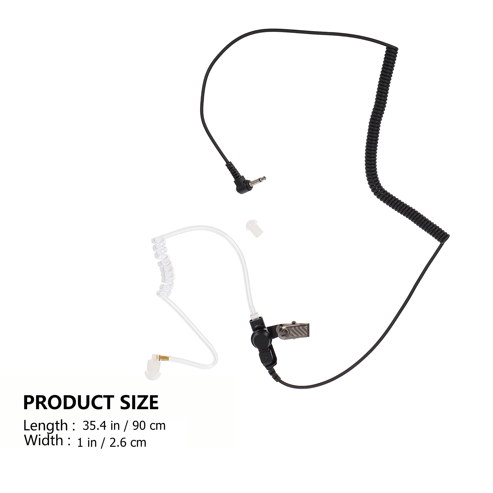 Acoustic Earpiecetalkie Headset Earphones Replacementsclear Coiled Tubes Wired Coil Single Listening Portable Headphonesheadsets