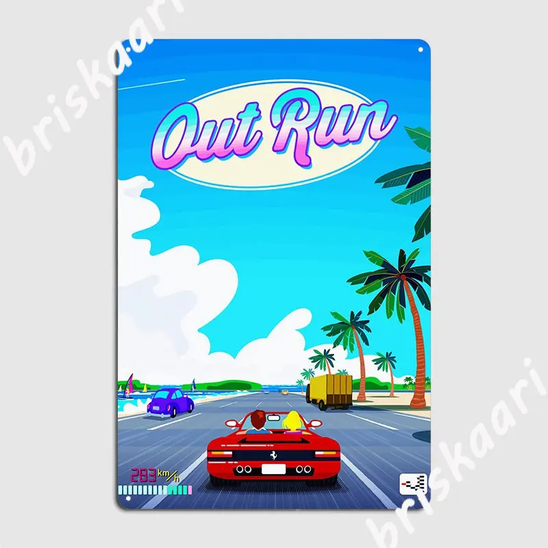 

Outrun Poster Metal Plaque Club Party pub Garage Customize Plaques Tin sign Posters