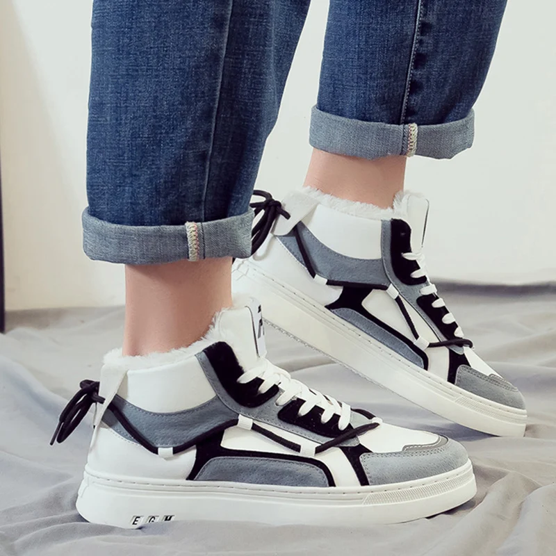 Мужская повседневная обувь Мужские высокие кроссовки новинка 2021 бархатная