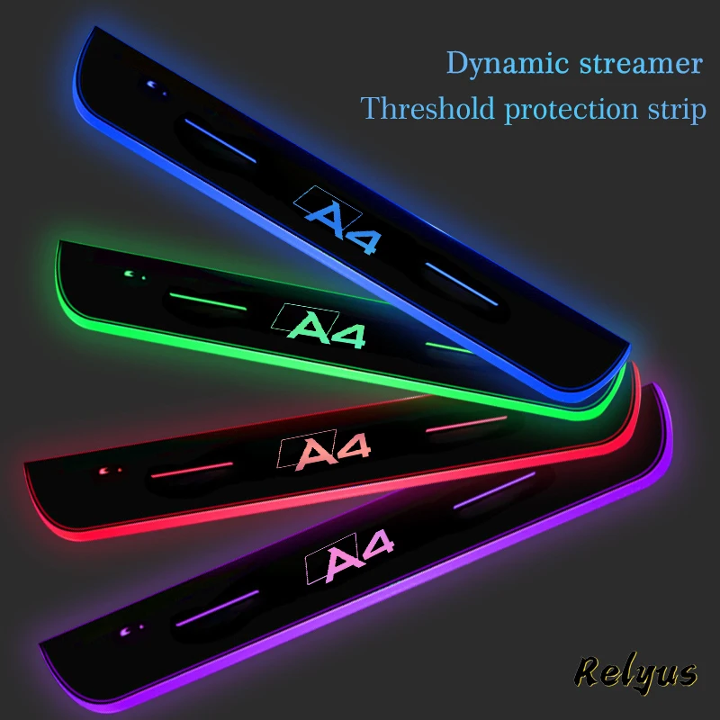 

Customized Upgrade USB Power Moving LED Pedal Door Sill Pathway Light Car Scuff Plate Threshold For Audi A4 Auto Accessories