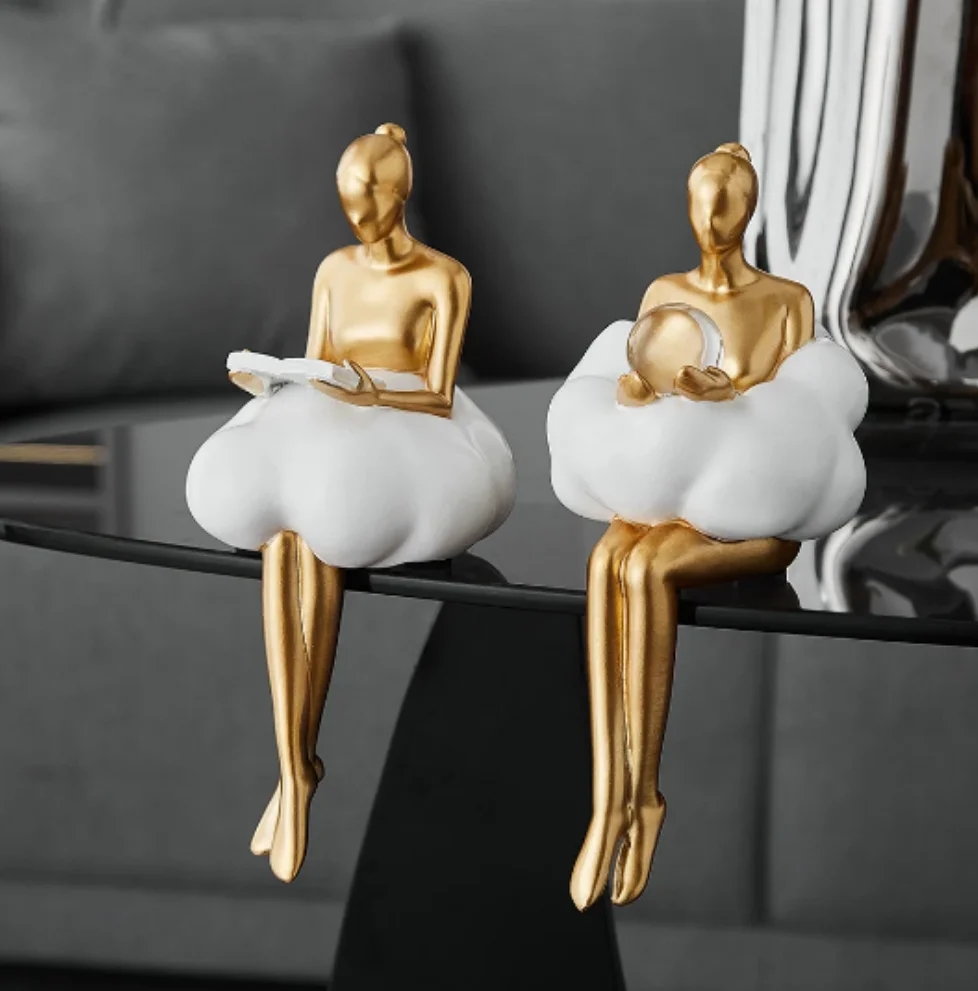 

Decoración creativa de estilo nórdico para escritorio, figuritas de resina estéticas para decoración de sala de estar y oficina,