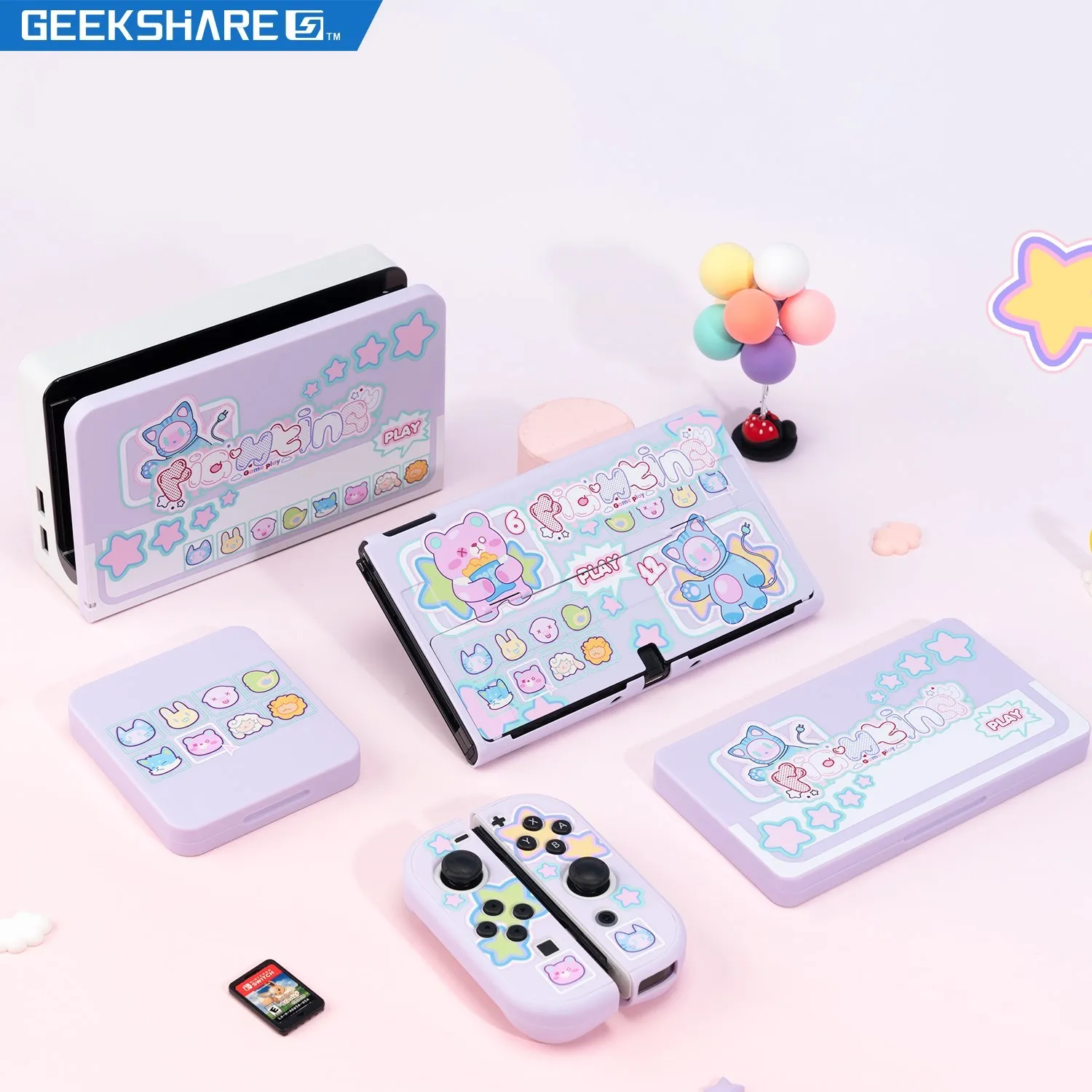 

GeekShare Switch Shell Cute Animal Fighting Protective Case For Nintend Switch OLED PC Hard Shell For NS Game Console