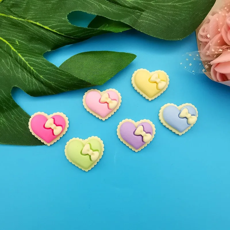 10 шт. кавайные Мультяшные любовные сердца из смолы для самостоятельной сборки