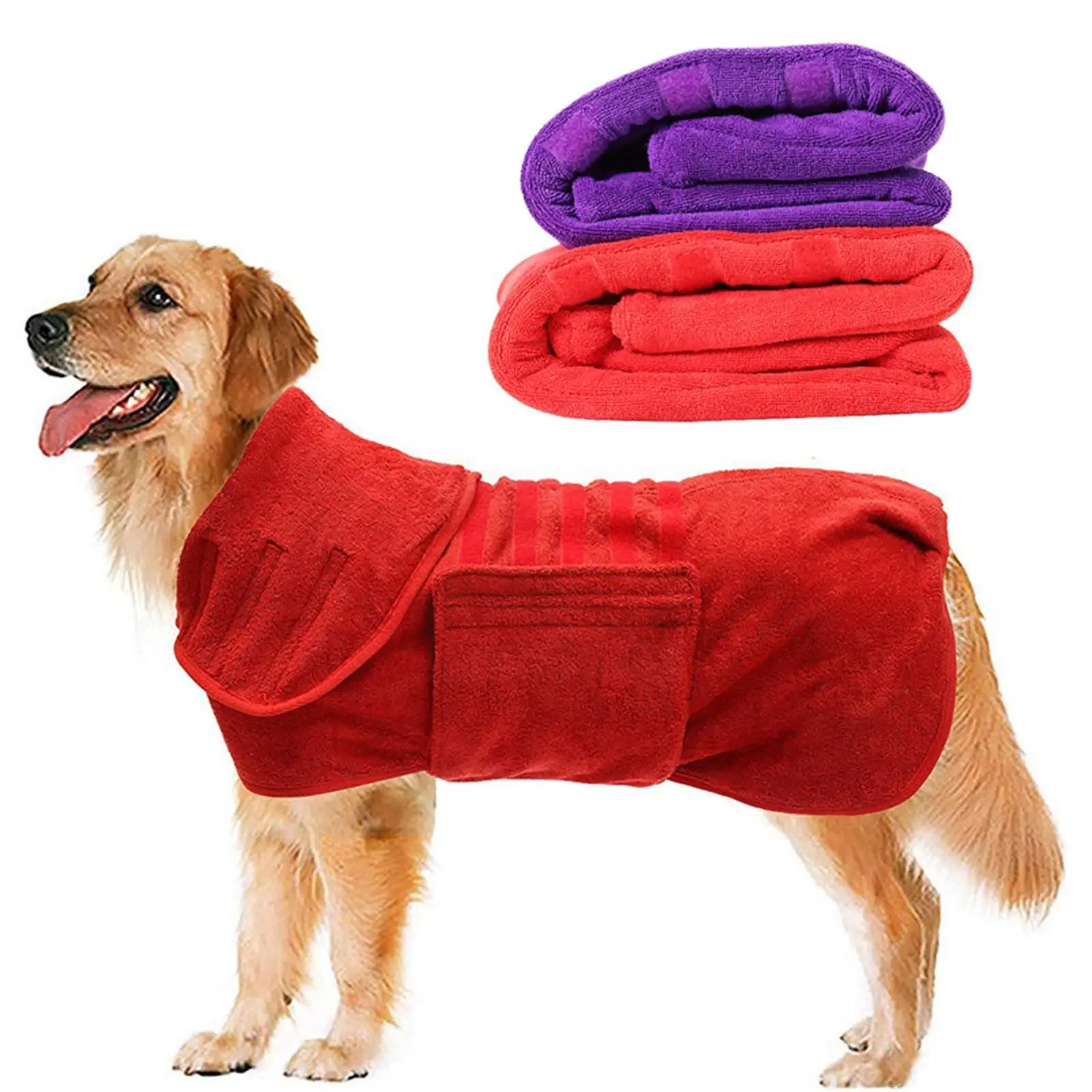 

Dog Bathrobe Towel Bath Robe Pet Bathrobe Drying Coat Absorbent Towel Super Fast Dry Soft Towel For Large Medium Small Dog W5M9