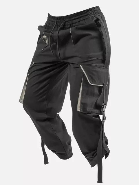 

NEW IN Pants Men's Multi Pocket Slim Fit Solid Casual Pants Men Joggers Sweatpants Hip Hop Streetwear Work Harem Trousers Ma